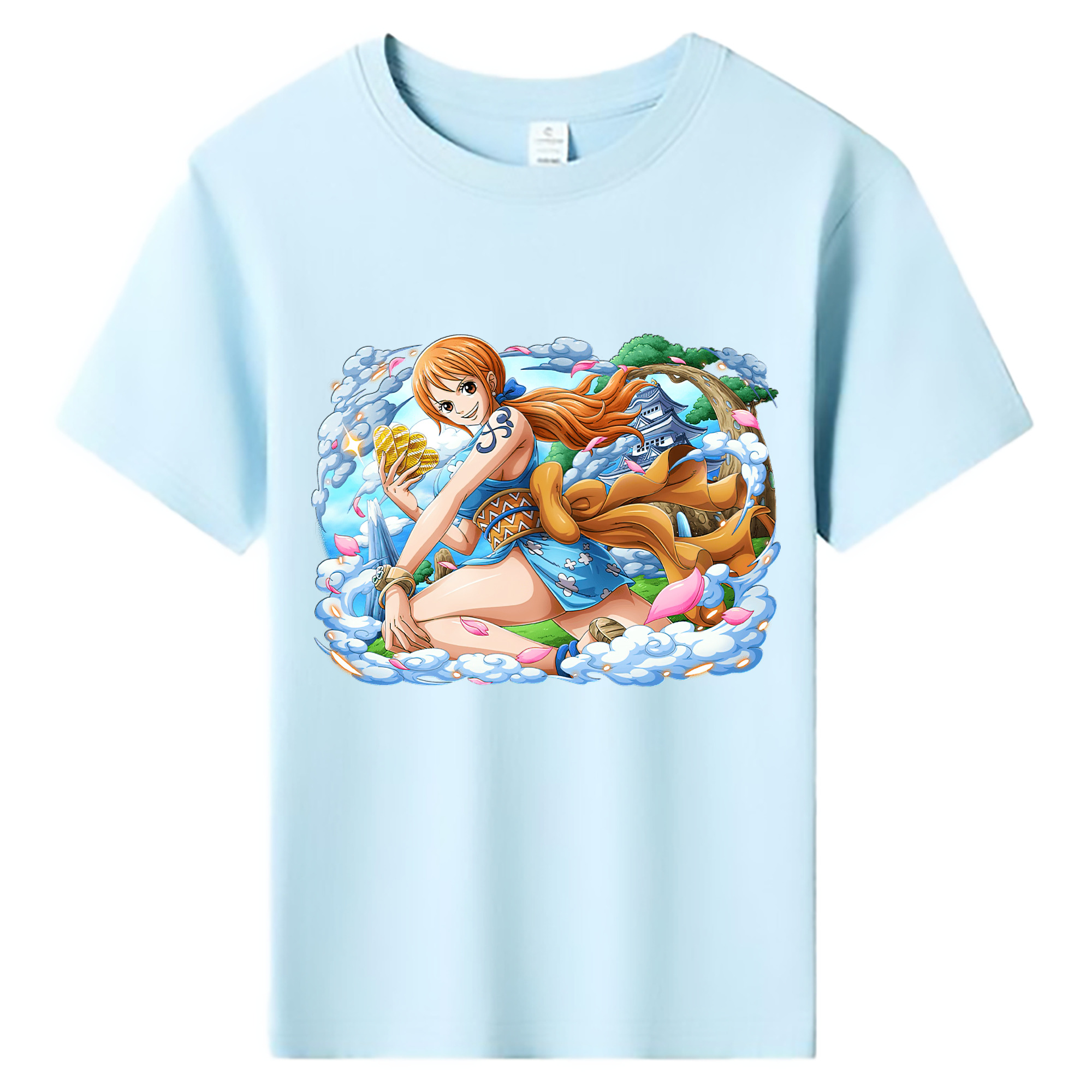 （画像用） ワンピース ナミ ONE PIECE Nami 綿100％キッズTシャツ（フロントプリント）